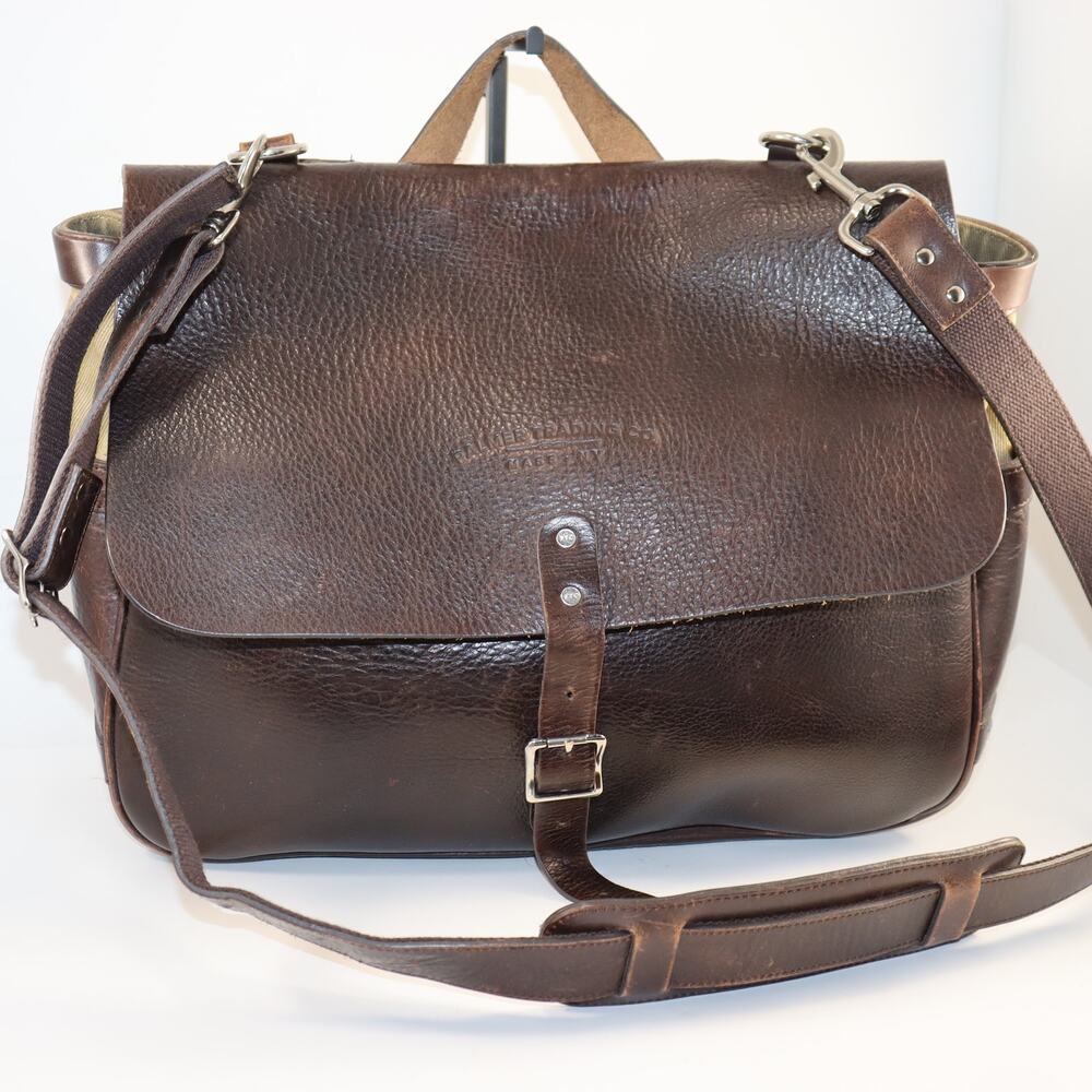 Palmer Trading Co. Leather & Canvas Messenger Bag USA‎ Heritage Satchel